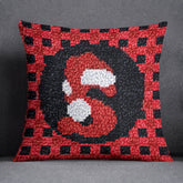 Playful Red Checkerboard - Latch Hook Pillow Kit