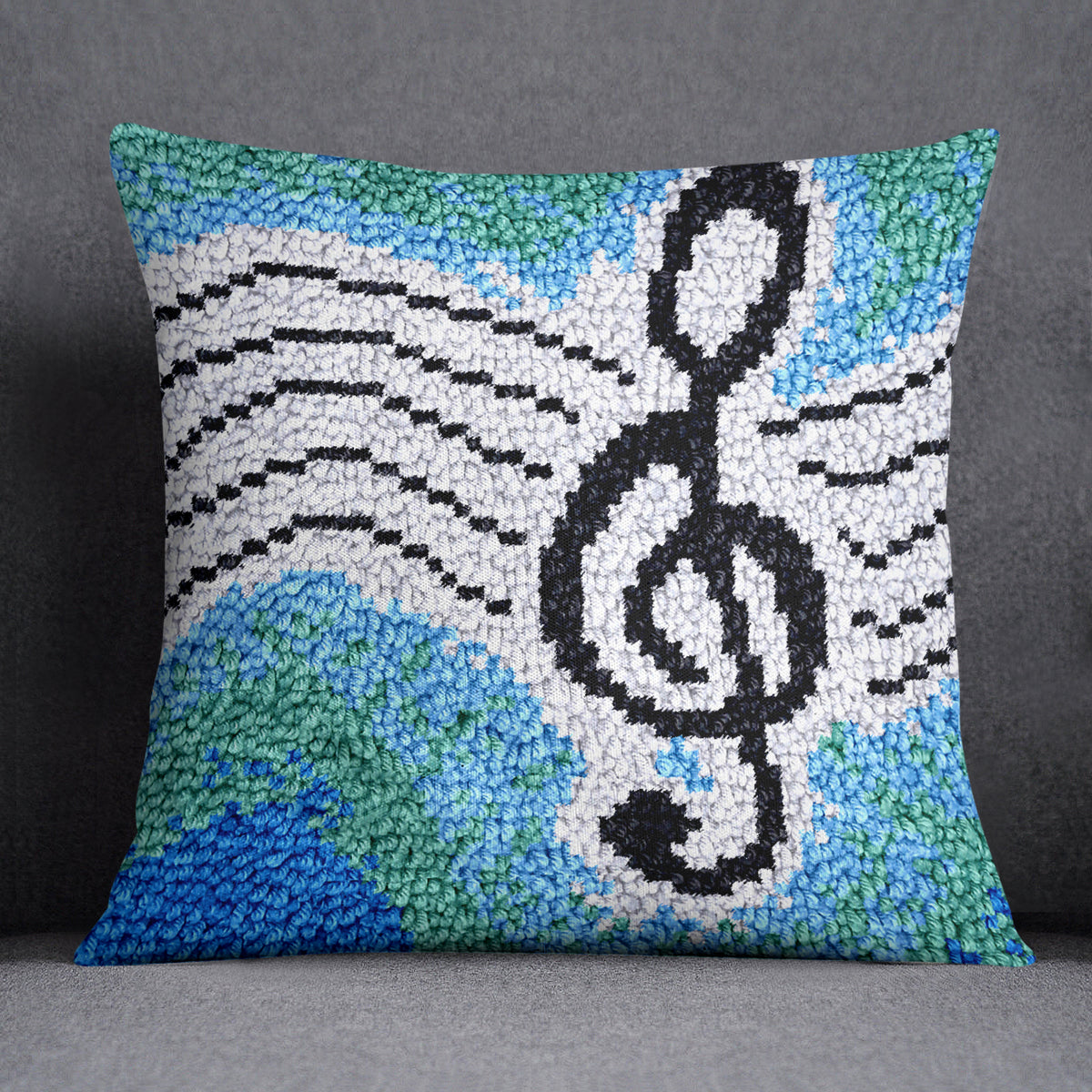 Musical Harmony in Threads - Latch Hook Pillow Kit