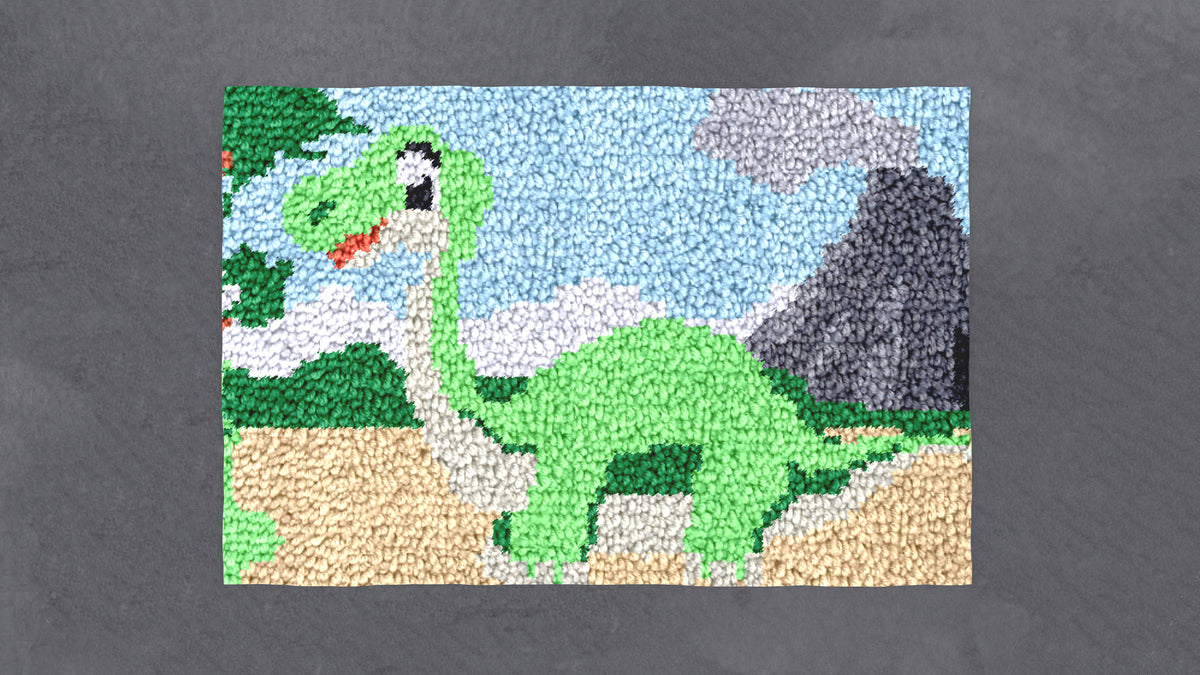 Dino Adventure: A Whimsical Journey - Latch Hook Rug Kit