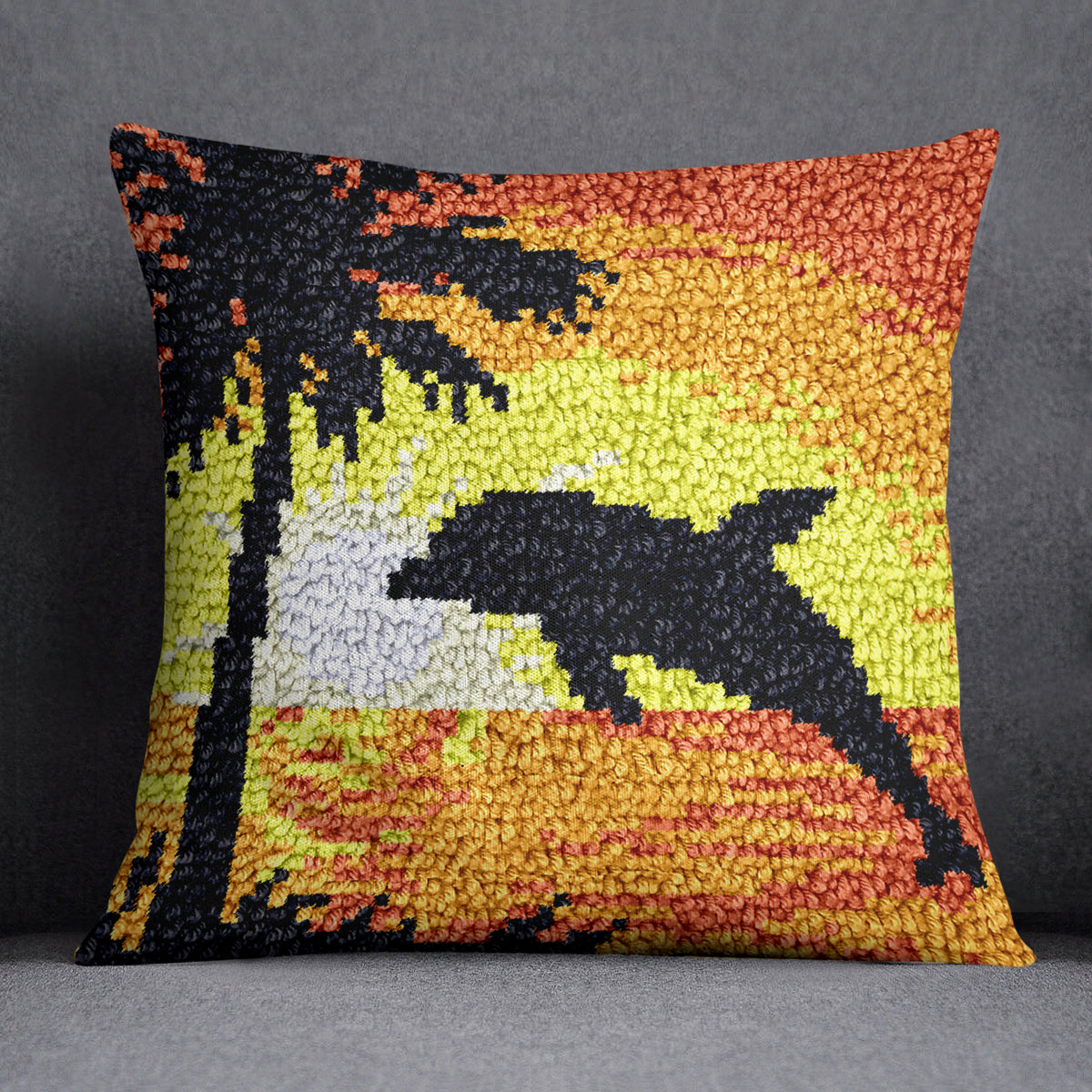 Dolphin Sunset Dreams - Latch Hook Pillow Kit