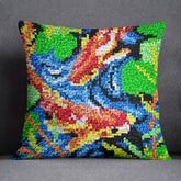 Vibrant Jungle Tapestry - Latch Hook Pillow Kit