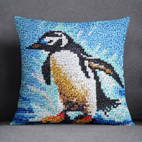 Charming Penguin Art - Latch Hook Pillow Kit