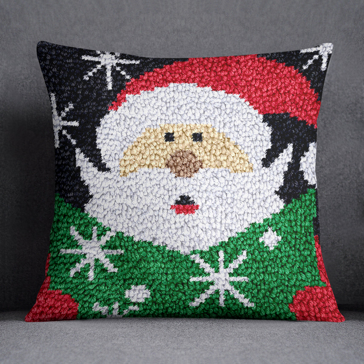 Festive Santa's Magic - Latch Hook Pillow Kit