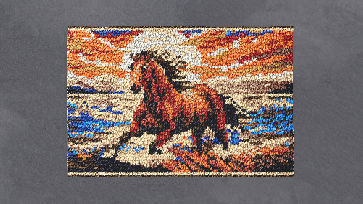 Majestic Steed at Sunset - Latch Hook Rug Kit