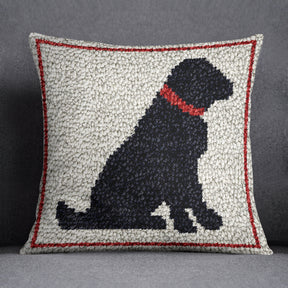 Charming Canine Silhouette - Latch Hook Pillow Kit