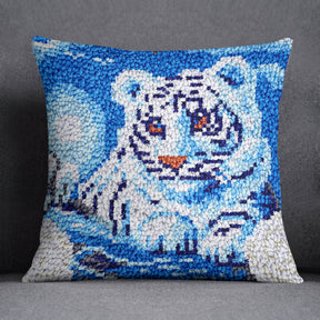 Gentle Spirit: The White Tiger - Latch Hook Pillow Kit