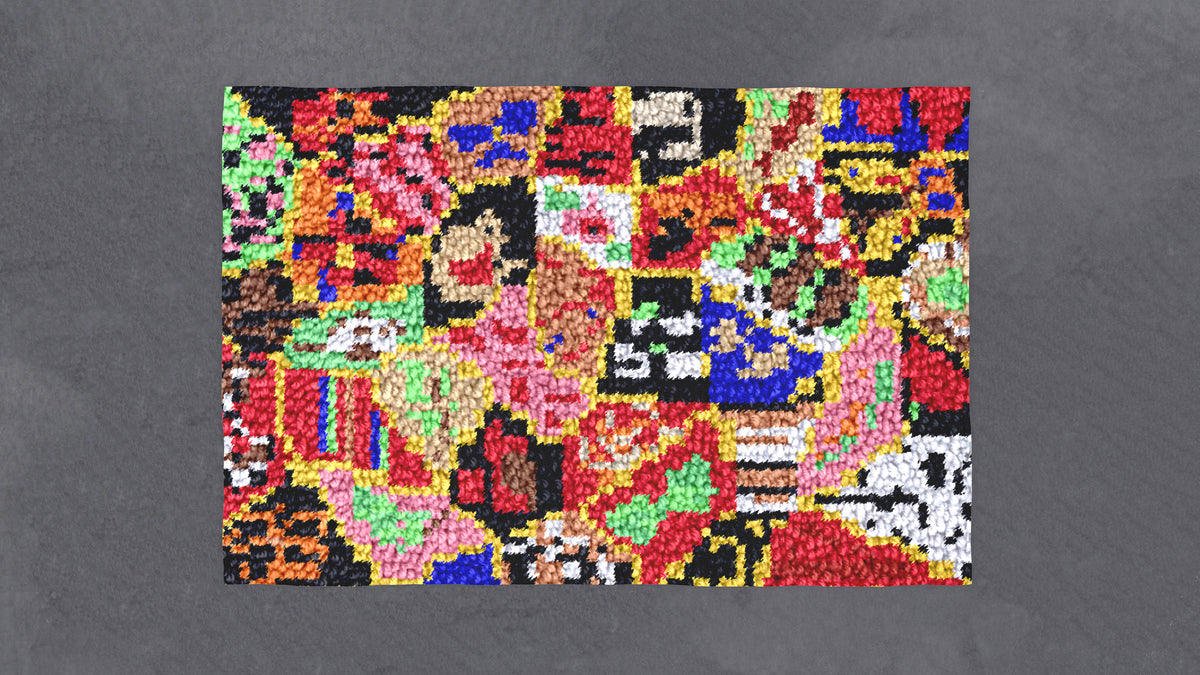 Vibrant Mosaic Tapestry - Latch Hook Rug Kit