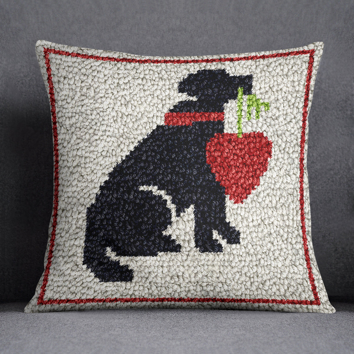 Heartwarming Pooch - Latch Hook Pillow Kit