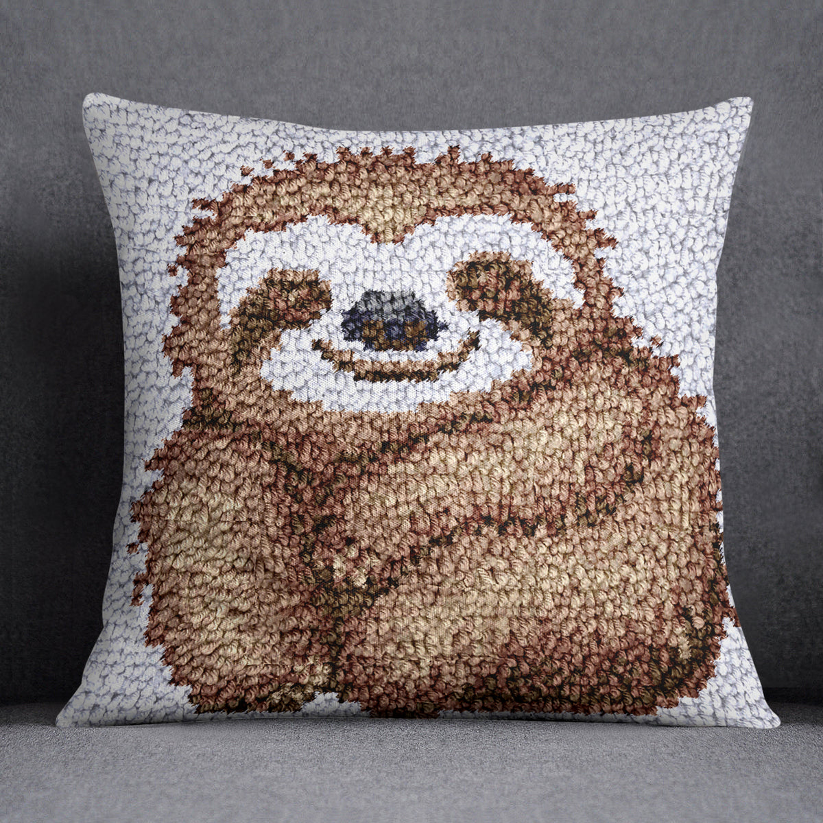 Charming Sloth Cuddle - Latch Hook Pillow Kit