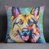 Vibrant Canine Portrait - Latch Hook Pillow Kit