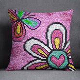 Whimsical Floral Dance - Latch Hook Pillow Kit