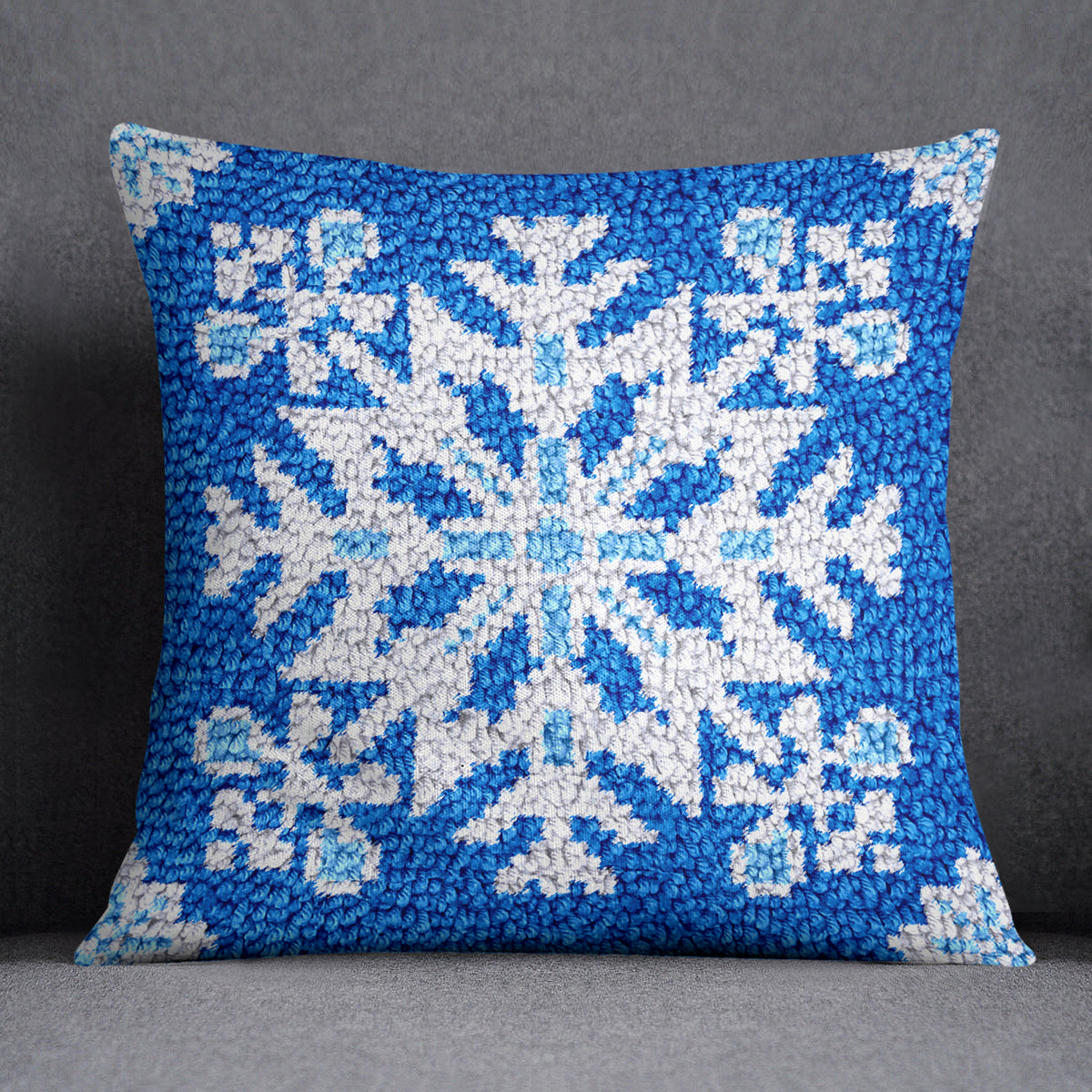 Winter Wonderland Snowflake - Latch Hook Pillow Kit