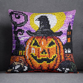 Whimsical Halloween Pumpkin - Latch Hook Pillow Kit