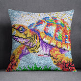 Vibrant Turtle Art - Latch Hook Pillow Kit