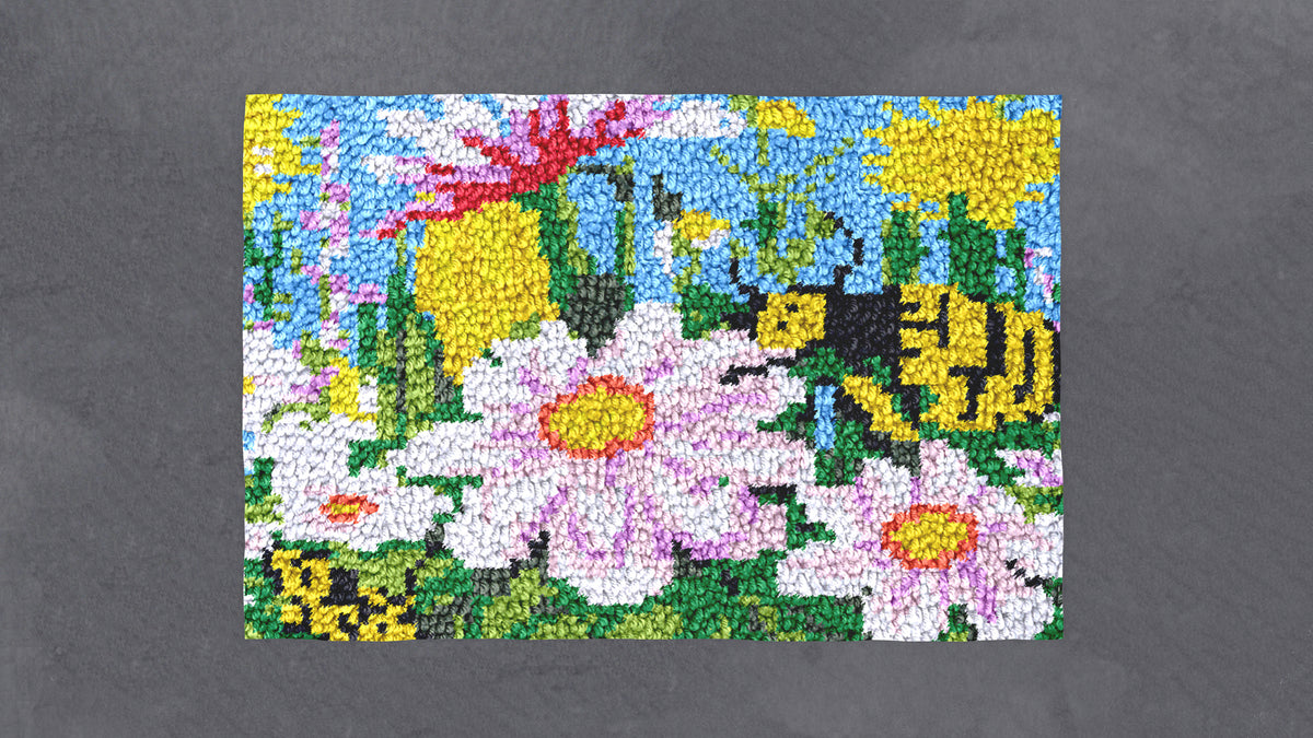 Buzzing Garden Delight - Latch Hook Rug Kit