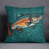 Vibrant Salmon Art - Latch Hook Pillow Kit