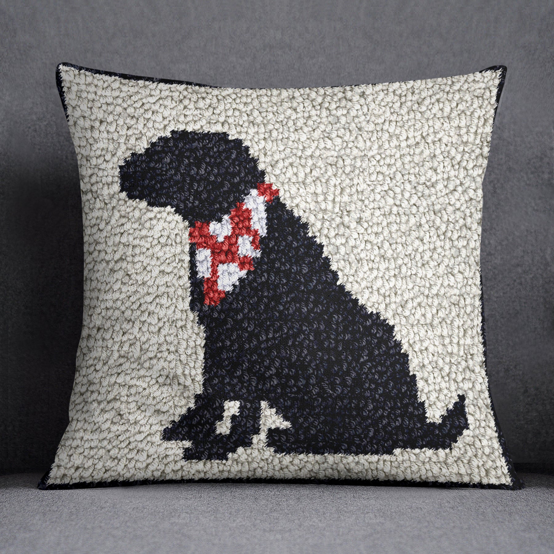 Charming Canine Silhouette - Latch Hook Pillow Kit