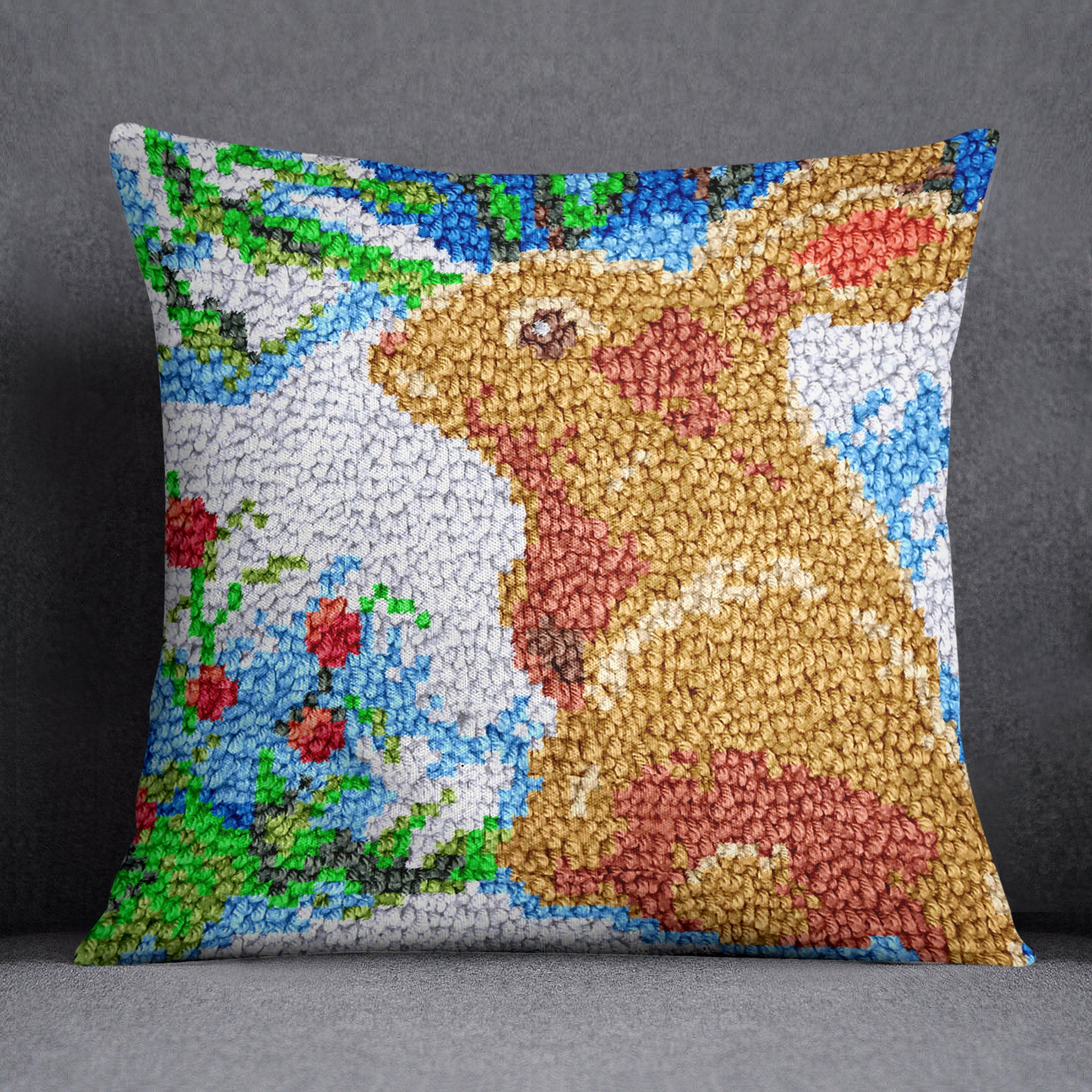 Winter Bunny - Latch Hook Pillow Kit