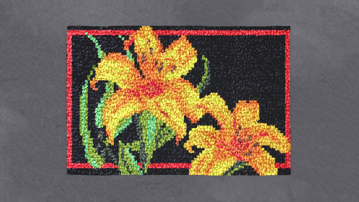 Golden Blossoms - Latch Hook Rug Kit