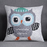 Whimsical Owl Design - Latch Hook Pillow Kit