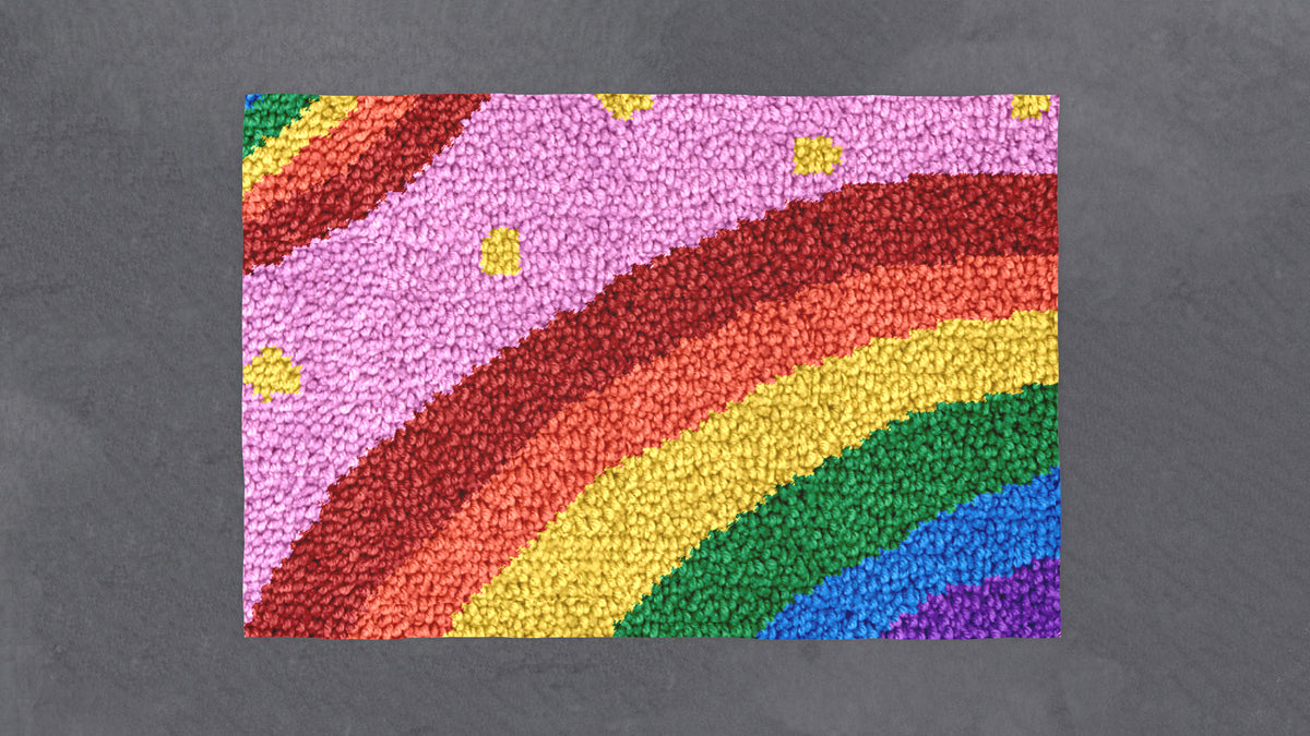 Colorful Rainbow Delight - Latch Hook Rug Kit