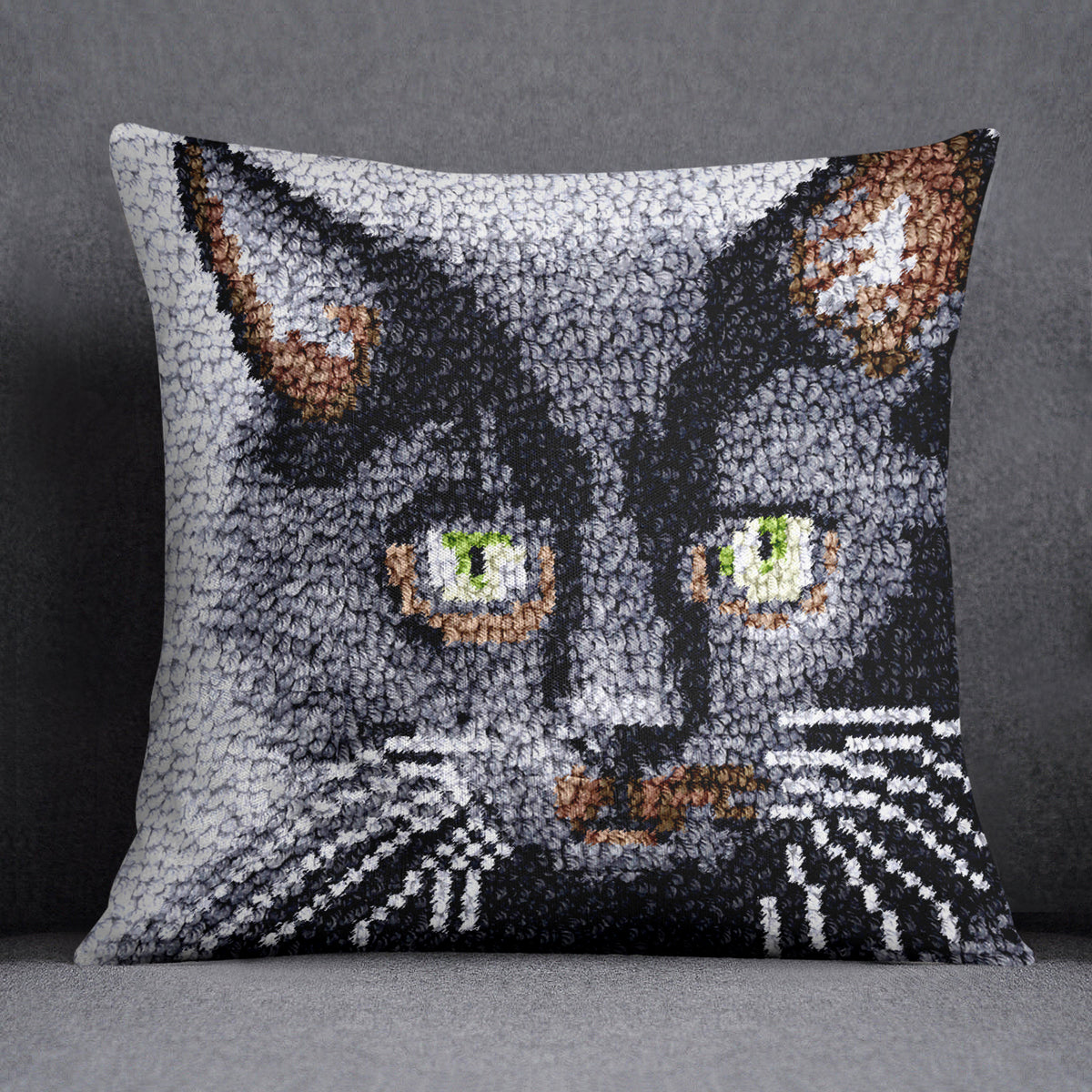 Mystical Feline Whispers - Latch Hook Pillow Kit