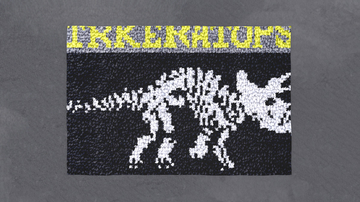 Triceratops Silhouette - Latch Hook Rug Kit