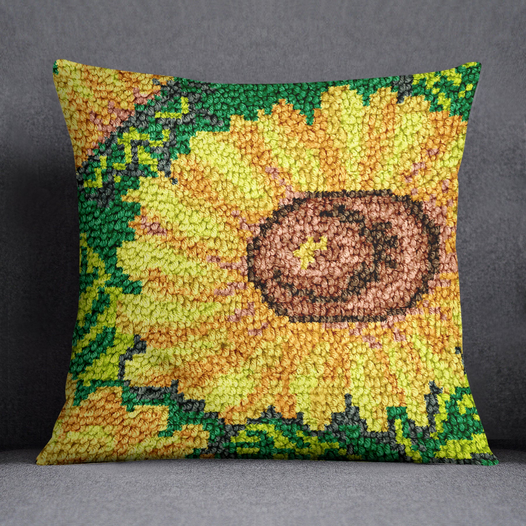 Sunlit Sunflowers - Latch Hook Pillow Kit