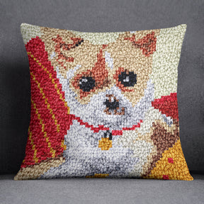 Charming Chihuahua Portrait - Latch Hook Pillow Kit