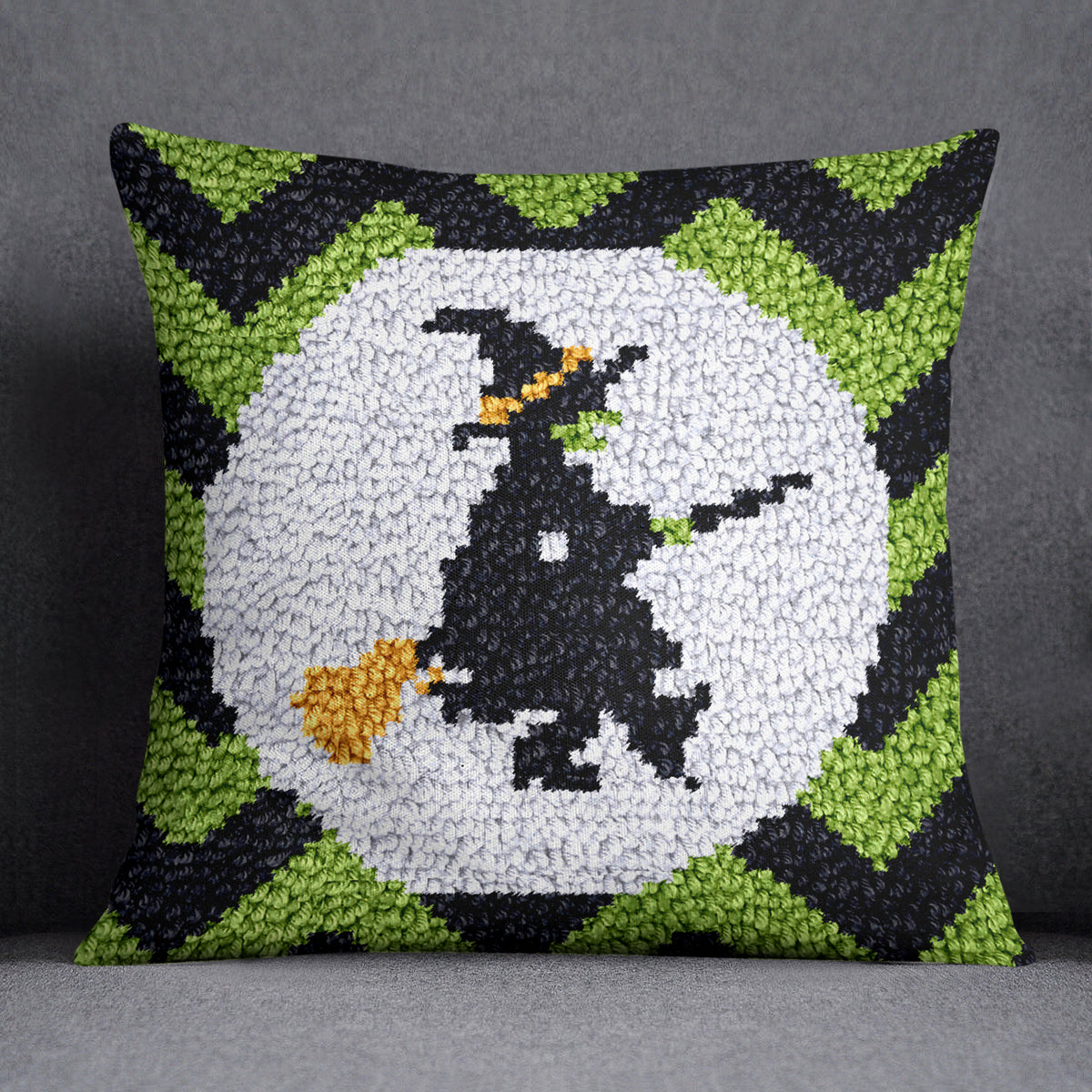 Bewitching Halloween Witch - Latch Hook Pillow Kit