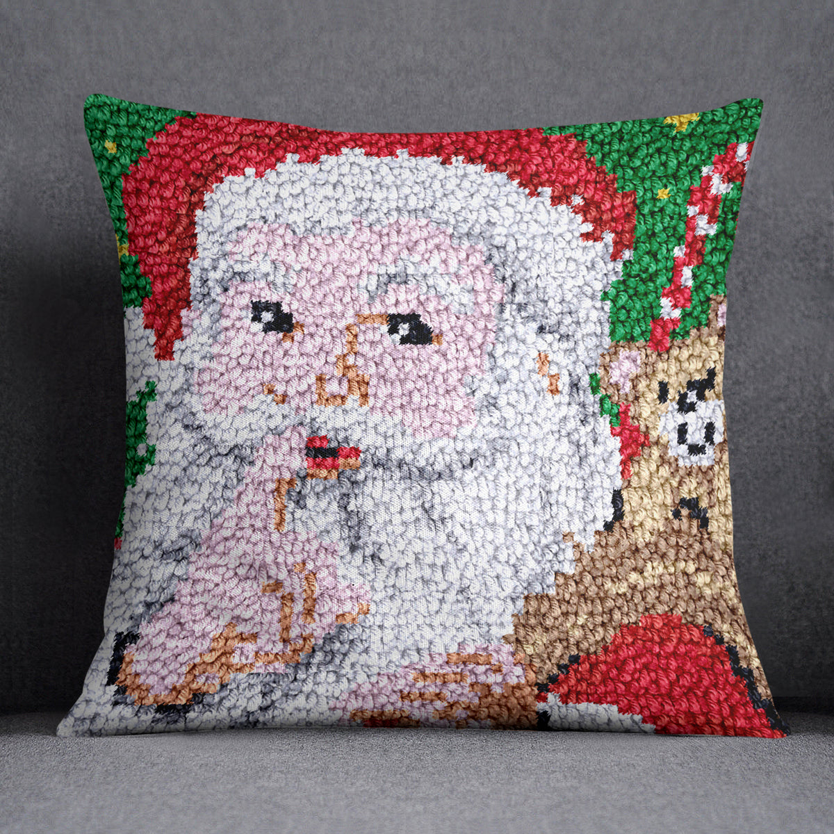 Whimsical Christmas Santa - Latch Hook Pillow Kit