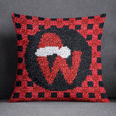 Festive Wonder: Red Checkered - Latch Hook Pillow Kit