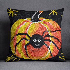 Spooktacular Pumpkin Delight - Latch Hook Pillow Kit