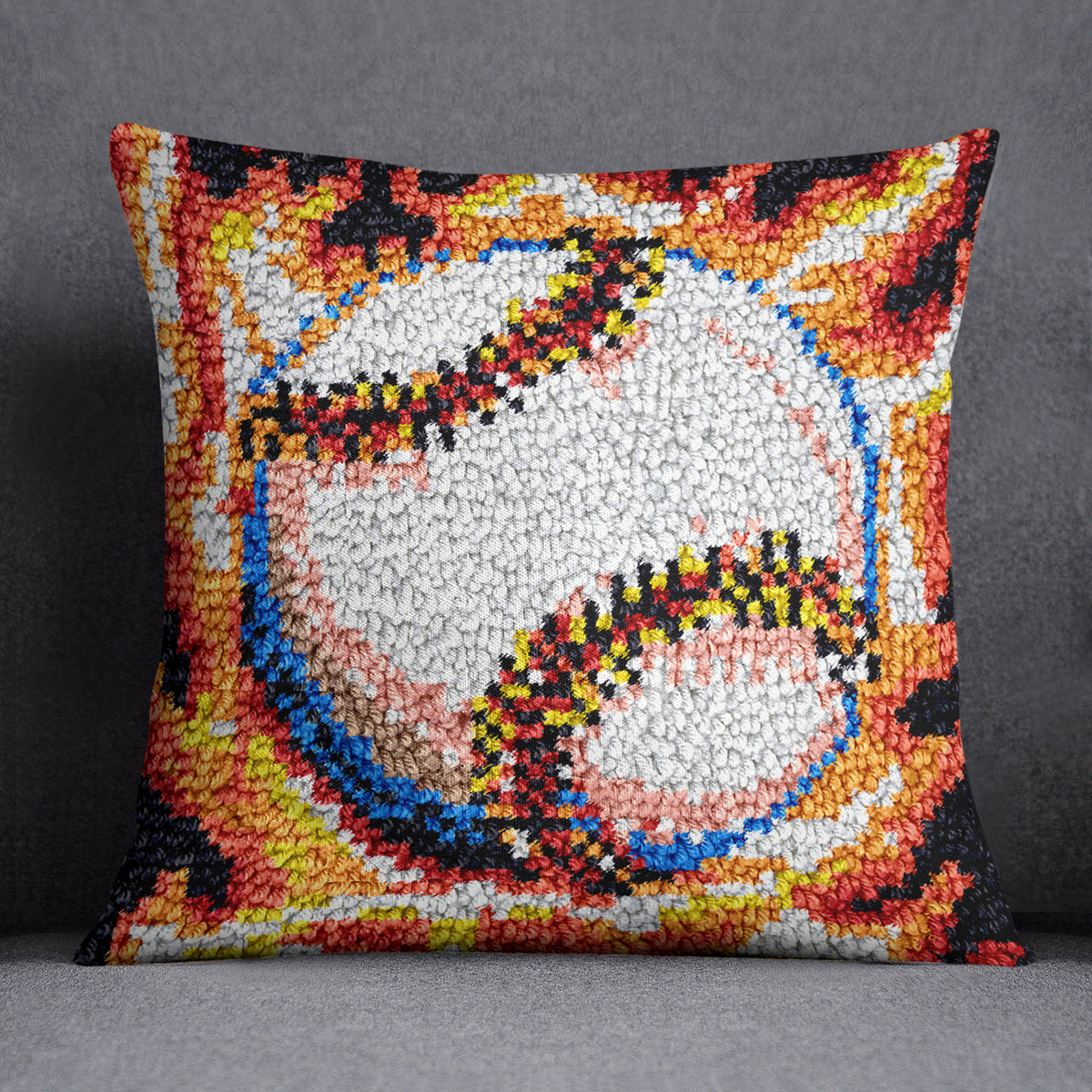 Fiery Baseball Art - Latch Hook Pillow Kit