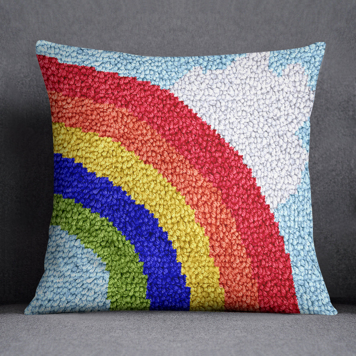 Joyful Rainbow - Latch Hook Pillow Kit