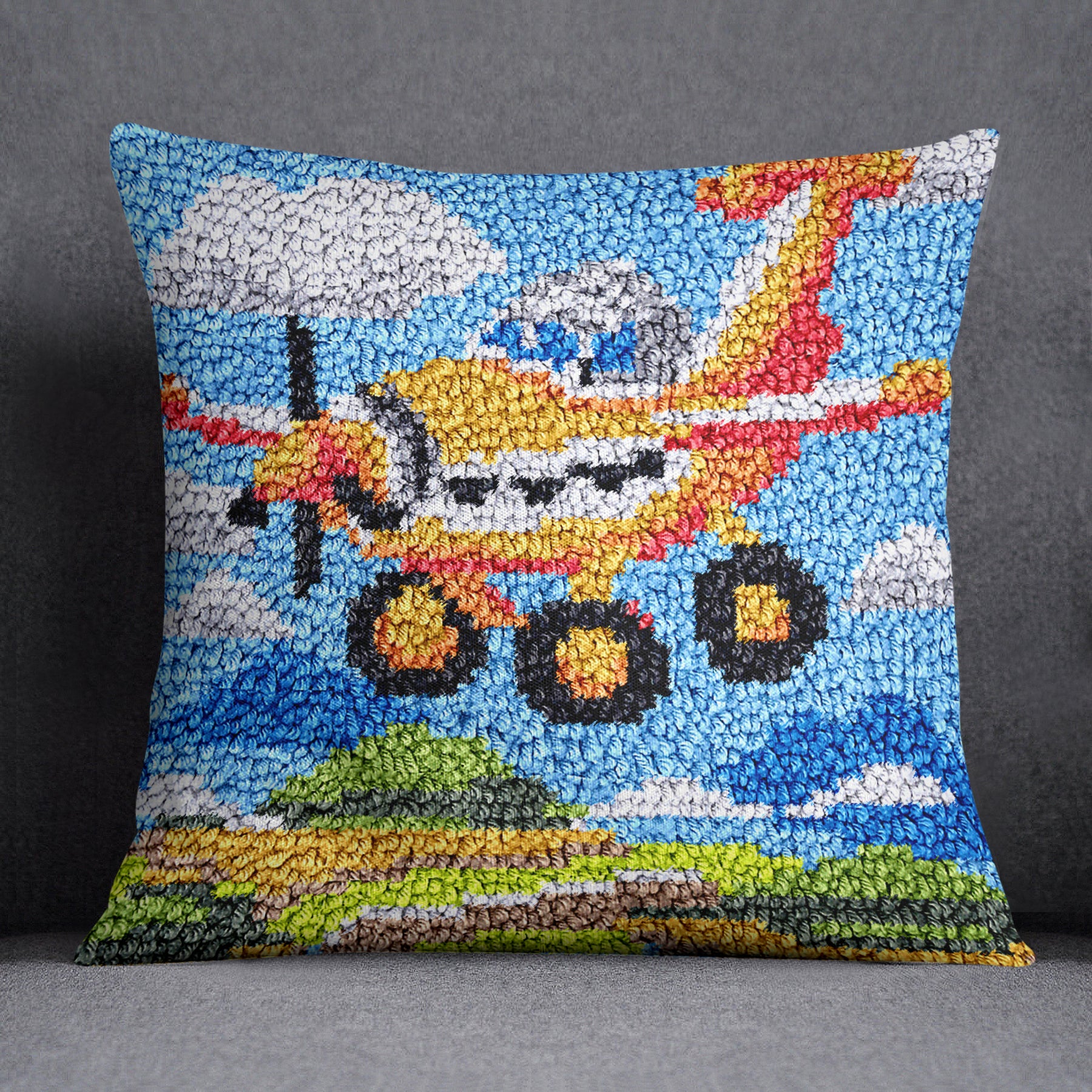 Joyful Flight - Latch Hook Pillow Kit