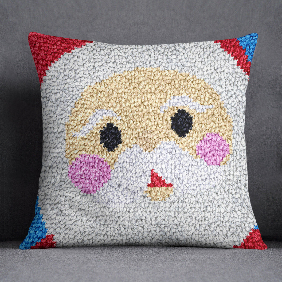 Cheerful Santa Face - Latch Hook Pillow Kit