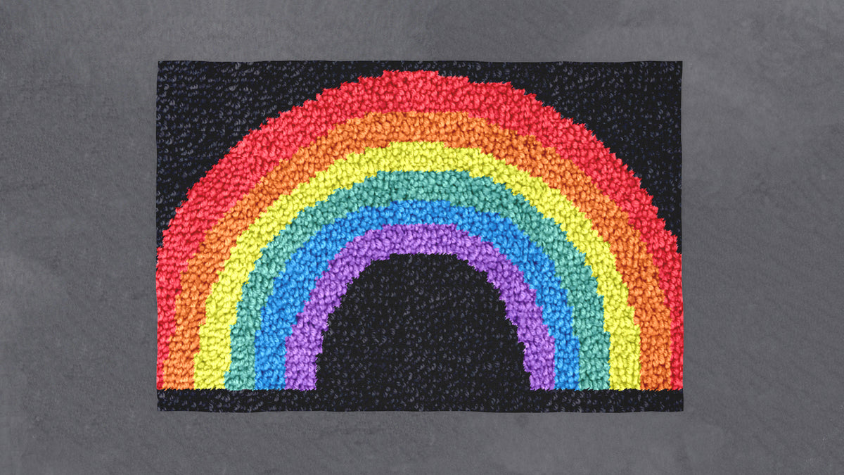 Vibrant Rainbow Tapestry - Latch Hook Rug Kit