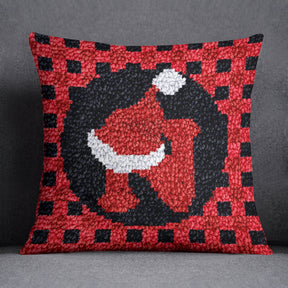 Festive Santa Gnome - Latch Hook Pillow Kit