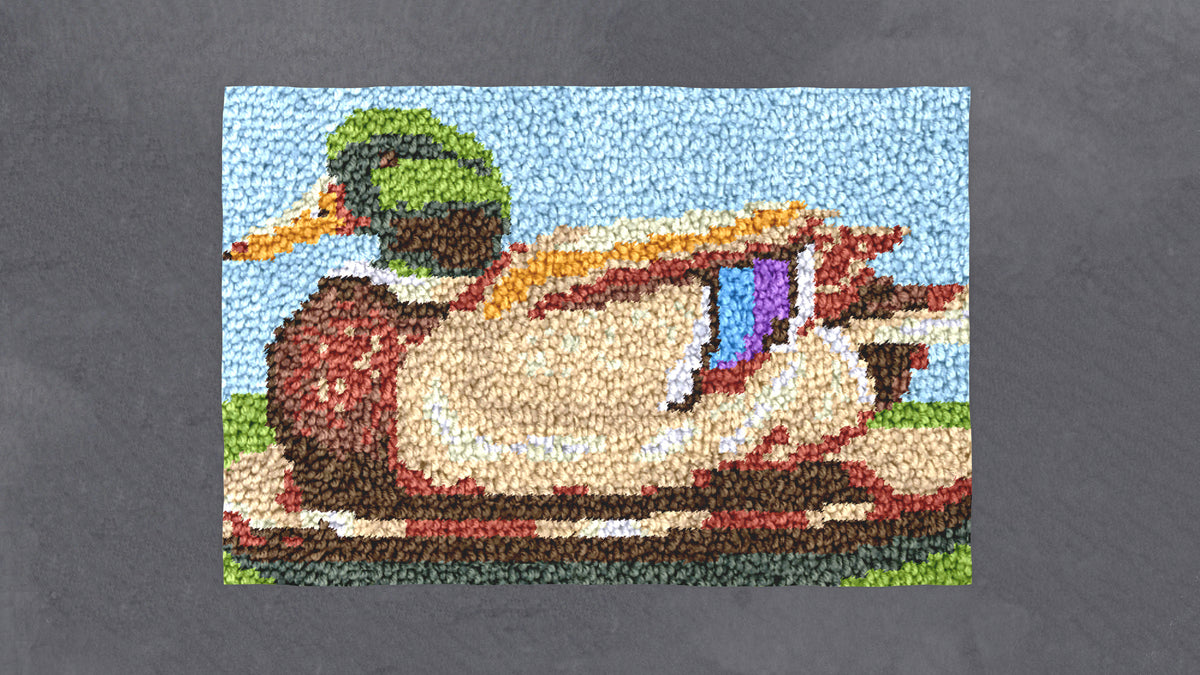 Whimsical Mallard Duck Canvas - Latch Hook Rug Kit