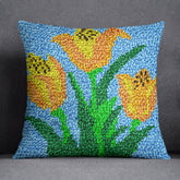 Vibrant Tulip Garden - Latch Hook Pillow Kit