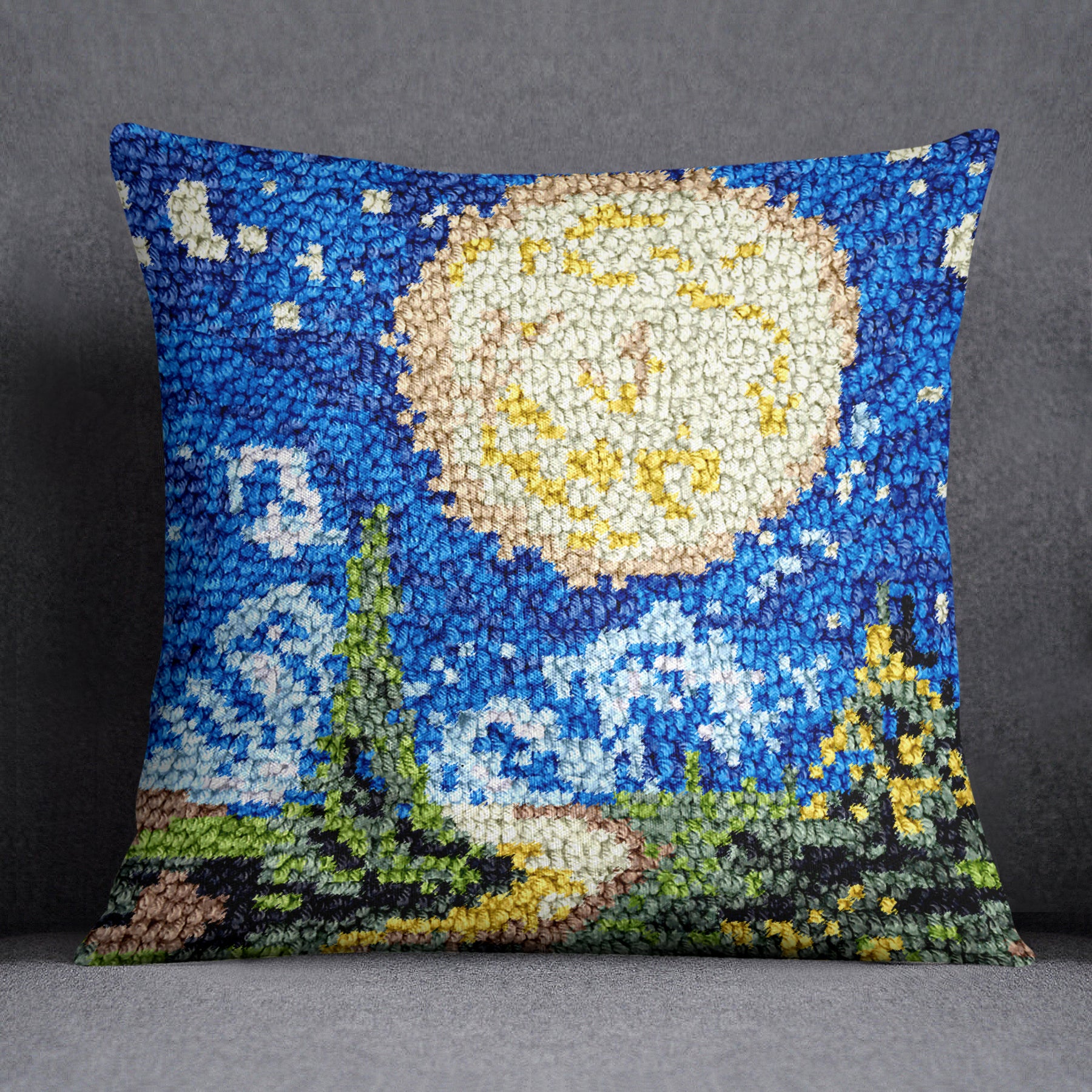 Starry Night in Thread - Latch Hook Pillow Kit