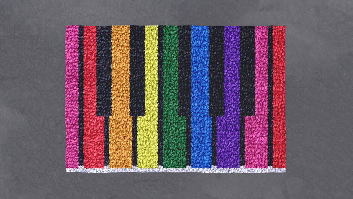 Colorful Piano Keys Mat - Latch Hook Rug Kit