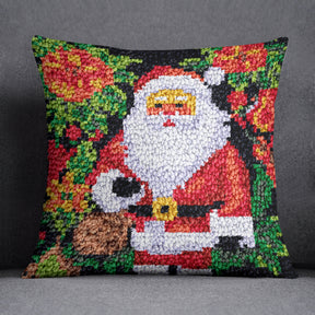 Festive Santa Claus Tapestry - Latch Hook Pillow Kit