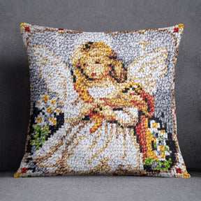 Serene Guardian Angel - Latch Hook Pillow Kit