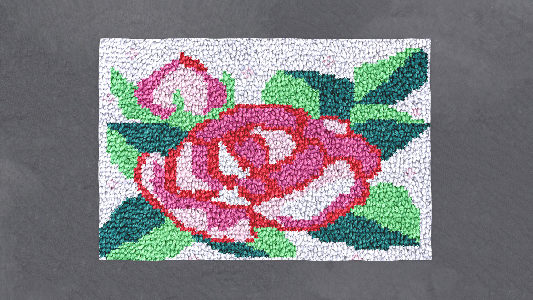 Vibrant Rose Bouquet - Latch Hook Rug Kit