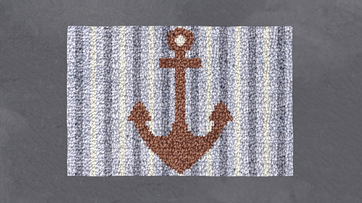 Nautical Anchor Rug - Latch Hook Rug Kit