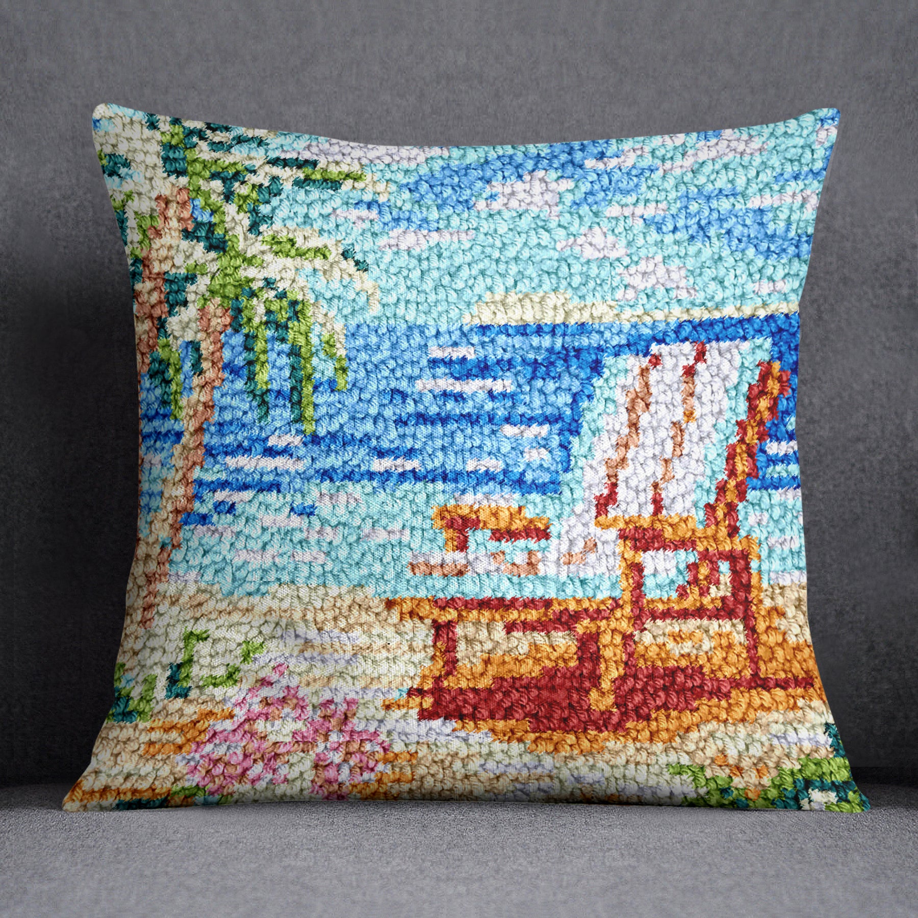 Tranquil Beach Retreat - Latch Hook Pillow Kit