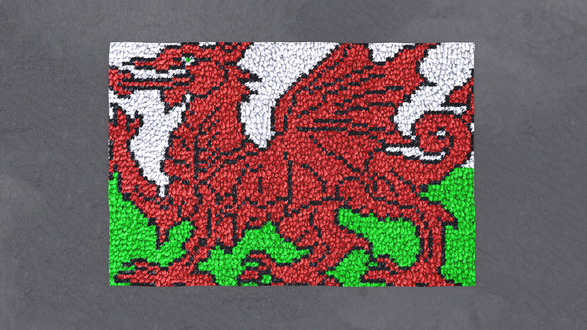 Majestic Red Dragon of Wales - Latch Hook Rug Kit