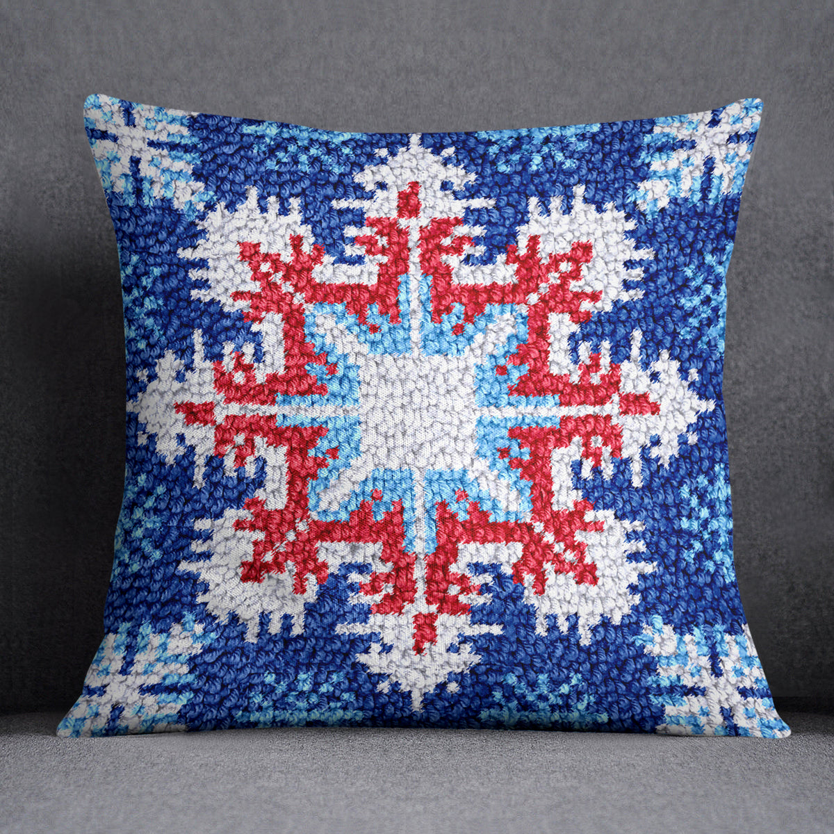 Winter Wonderland Snowflake - Latch Hook Pillow Kit